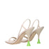 3Juin Beige Fabric Stiletto Heels Sandals